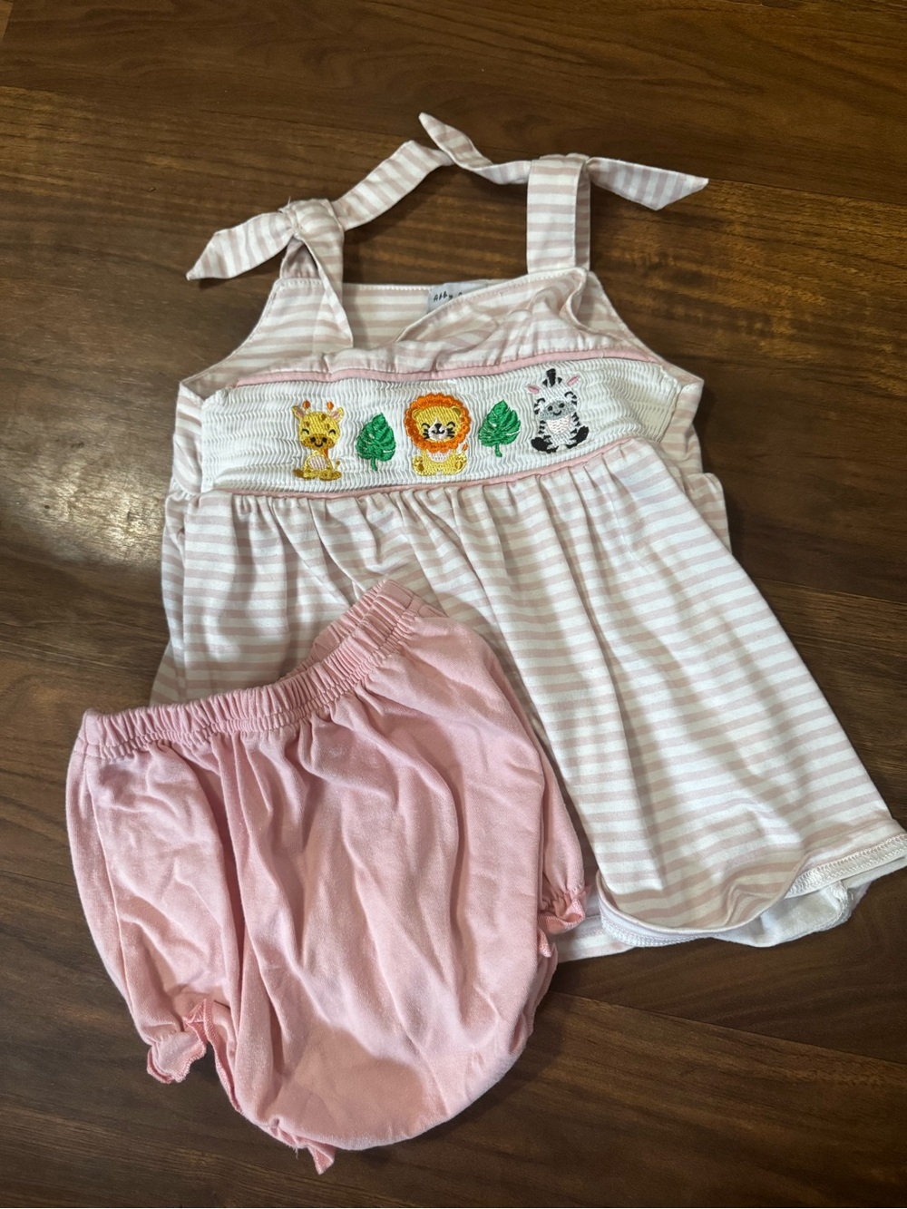 Zoo Smocked Bloomer Set